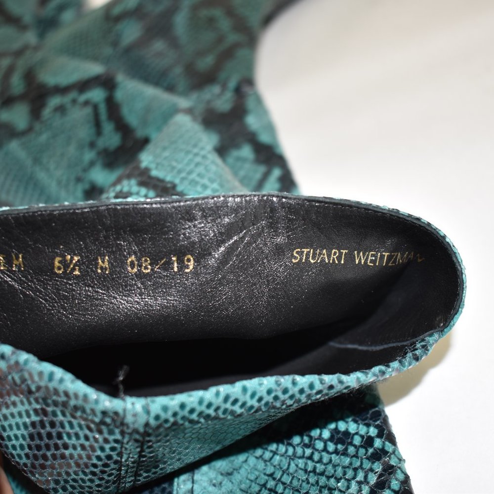 $850 Stuart Weitzman Livia 80 Emerald Python Prin… - image 7